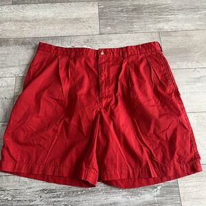Polo Golf Shorts Mens 40x8 Red Pleated Classic Fit Shield Crest Ralph Lauren